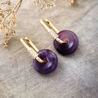 Boucle d'oreille Anneau en Améthyste