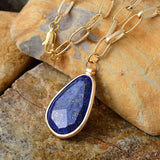 Collier Ras de Cou en Labradorite, Lapis Lazuli