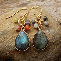 Boucles d'oreilles Pendantes en Labradorite