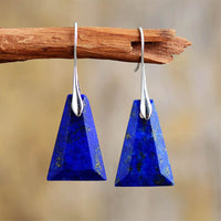 Boucles d'oreilles Trapèze en Lapis-Lazuli, Jaspe, Howlite, Amazonite