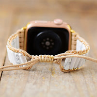 Bracelet Apple Watch en Howlite Blanche (38-41mm)