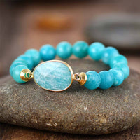 Bracelet Breloque en Amazonite Bleu