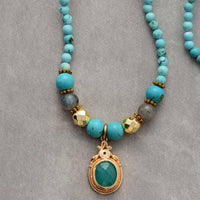 Collier de perles Turquoise et Labradorite - Zen Corner
