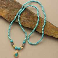 Collier de perles Turquoise et Labradorite - Zen Corner