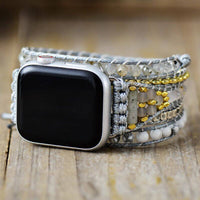 Bracelet Apple Watch en Labradorite et Howlite (38-41mm)