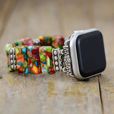 Bracelet Apple Watch Fleur, Charka en Jaspe (38-41mm)