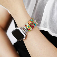 Bracelet Apple Watch Fleur, Charka en Jaspe (38-41mm)