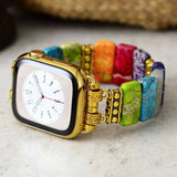 Bracelet Apple Watch Fleur, Charka en Jaspe (38-41mm)