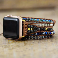 Bracelet Apple Watch Style Bohéme en Onyx et Labradorite (38-41mm)