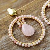 Boucle d'oreille Ethnique en Amazonite, Quartz