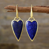 Boucle d'oreille Cœur en Aventurine, Améthyste, Labradorite, Lapis Lazuli,  Œil de Tigre, Quartz Rose