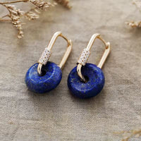 Boucle d'oreille Anneau en Turquoise, Lapis Lazuli, Améthyste