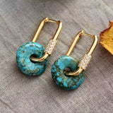 Boucle d'oreille Anneau en Turquoise, Lapis Lazuli, Améthyste