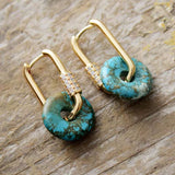 Boucle d'oreille Anneau en Turquoise, Lapis Lazuli, Améthyste