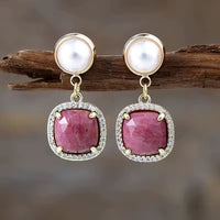 Boucle d'oreille Rosée de Lune