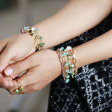 Bracelet Chaine Multi-brins en Aventurine ou Tourmaline