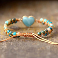 Bracelet Tressé en Perles d'Onyx Bleu
