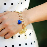 Bracelet Coeur en Lapis Lazuli