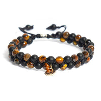 Bracelet Tressé Onyx Noir, Agate et Œil du Tigre