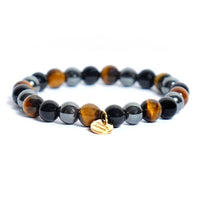 Bracelet Triple Protection (Œil de tigre, Hématite et Obsidienne noire)