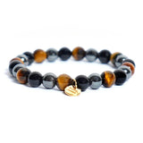 Bracelet Triple Protection (Œil de tigre, Hématite et Obsidienne noire)