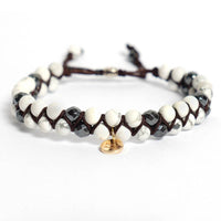 Bracelet Tressé en Howlite et Onyx