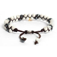 Bracelet Tressé en Howlite et Onyx