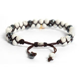 Bracelet Tressé en Howlite et Onyx