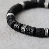 Bracelet Breloque en Pierre de Lave