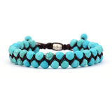 Bracelet Tressé en Lapis-Lazuli, Œil de Tigre, Rhodonite, Jaspe ou Turquoise
