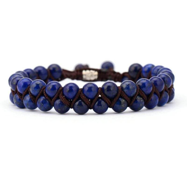 Bracelet Tressé en Lapis-Lazuli, Œil de Tigre, Rhodonite, Jaspe ou Turquoise