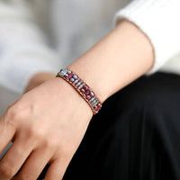 Bracelet Cuir Enroulé 1 Brin en Jaspe Rose