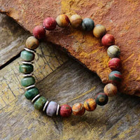 Bracelet Breloque en Jaspe 8mm