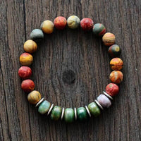 Bracelet Breloque en Jaspe 8mm