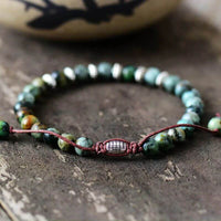 Bracelet 1 Brin Réglable en Turquoise Africain