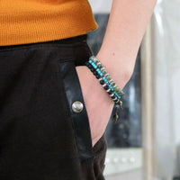 Bracelet 1 Brin Réglable en Turquoise Africain