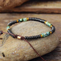 Bracelet Boho en Jaspe, Hématite, Turquoise