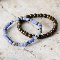 Bracelet Vintage en Bronzite, Aventurine