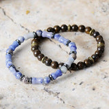 Bracelet Vintage en Bronzite, Aventurine