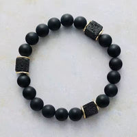 Bracelet Elastique en Œil de Tigre, Lapis Lazuli, Onyx Noir