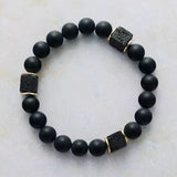 Bracelet Elastique en Œil de Tigre, Lapis Lazuli, Onyx Noir