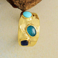 Bague 3 pierres en Apatite