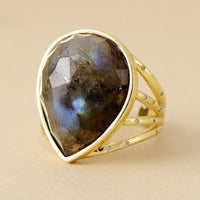 Bague Goutte d'Eau en Lapis Lazuli ou Labradorite