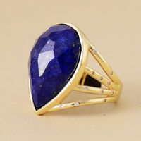 Bague Goutte d'Eau en Lapis Lazuli ou Labradorite