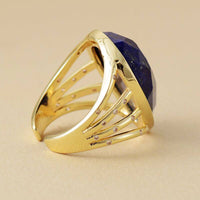 Bague Goutte d'Eau en Lapis Lazuli ou Labradorite