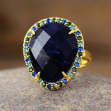 Bague Pierre Sodalite en frome de larme
