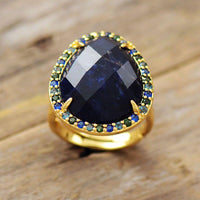 Bague Pierre Sodalite en frome de larme