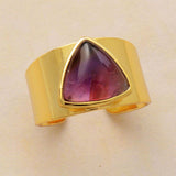 Bague Triangle en Turquoise, Améthyste ou Lapi Lazuli