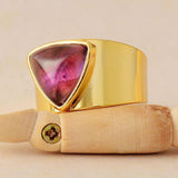 Bague Triangle en Turquoise, Améthyste ou Lapi Lazuli