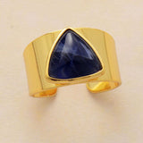 Bague Triangle en Turquoise, Améthyste ou Lapi Lazuli